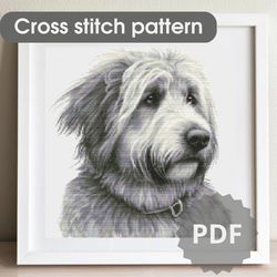 Dog cross stitch pattern, animal cross stitch chart, PDF printable pattern