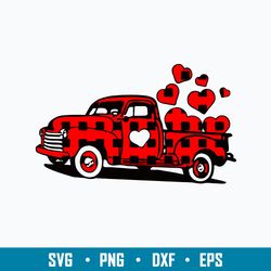 Buffalo Plaid Truck Loads of Love Svg, Truck Valentine Svg, Png Dxf Eps File