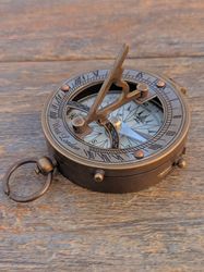 Brass compass gift for unique people