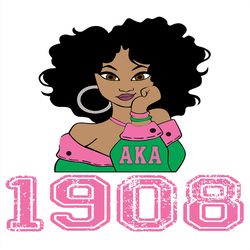 AKA Pretty Girls 1908, Sorority Svg, Aka Girl Gang Svg, AKA Sorority Svg, Aka Svg, Alpha Kappa Alpha, Pink Green Svg, Pr