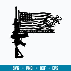 Gun Flag Eagle Svg, Flag USA Svg, Png Dxf Eps File