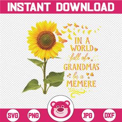 Sunflower PNG, Sunflower Clipart, Sunflower Sublimation Design, Leopard Print Design, In a World full of Grandmas be a M