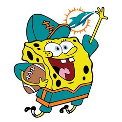 Miami Dolphin Football Spongebob Svg, Sport Svg, Miami Dolphins Svg, Dolphins Football Team, Dolphins Svg, Miami Dolphi