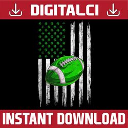 Retro USA Flag Football Shamrock Sports St. Patrick's Day PNG Sublimation Designs