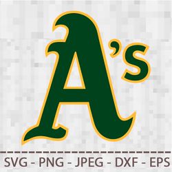 Oakland Athletics Logo SVG PNG JPEG DXF Digital Cut Vector Files for Silhouette Studio Cricut Design