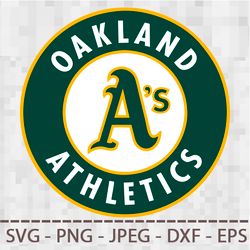 Oakland Athletics oval Logo SVG PNG JPEG DXF Digital Cut Vector Files for Silhouette Studio Cricut Design