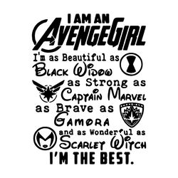 I Am Avenge Girl Disney Fonts SVG Silhouette, Movies Svg