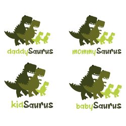 Dinosaur Daddy Mommy Kid Baby Saurus SVG PNG, Family Svg