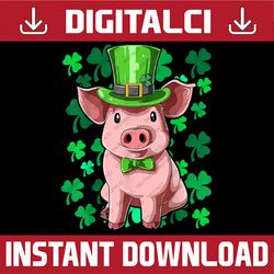 St. Patrick's Day Pig Leprechaun Lucky Irish Pig Farmers PNG Sublimation Designs