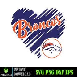 Denver Broncos SVG, Denver Broncos files, broncos logo, football, silhouette cameo, cricut (3)