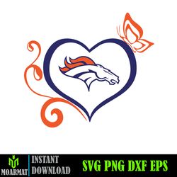 Denver Broncos SVG, Denver Broncos files, broncos logo, football, silhouette cameo, cricut (6)
