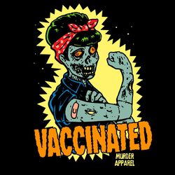 Vintage Vaccinated Zombie Rosie Girl Strong Feminist SVG PNG DXF EPS PDF