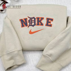 Detroit Tigers Embroidered Sweatshirt, MLB Embroidered Sweater, Embroidered MLB Shirt, Baseball Embroidered Hoodie