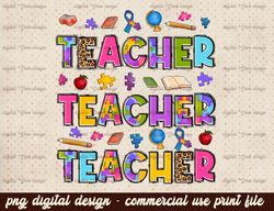 Teacher Autism png sublimation design download, Autism Awareness png, Autism png, western Teacher png, sublimate designs