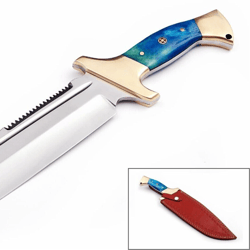mktraders,Custom Handmade J2 Steel Hunting Knife camping out door knife with leather sheat