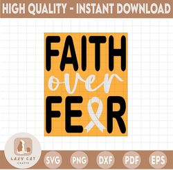 Faith Over Fear SVG, Suicide Prevention Awareness, Breast Cancer SVG, Awareness Ribbon SVG, Cut File, Cricut, Silhouette