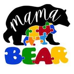 Autism Mama Bear Svg, Trending Svg, Autism Svg, Mama Bear Svg, Autism Awareness Svg