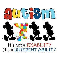 Autism Is A Different Ability Svg, Autism Mickey Mouse Svg, Autism Svg
