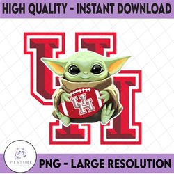 Baby Yoda with Houston Cougars Football PNG,  Baby Yoda png, NCAA png, Digital Download