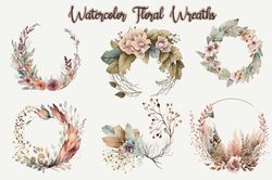 Watercolor Floral Wreath