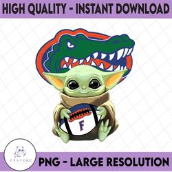 Baby Yoda with Florida Gators Football PNG,  Baby Yoda png, NCAA png, Digital Download