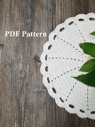 PDF Crochet coaster Pattern Doily Pattern Table Christmas decoration coaster Placemat