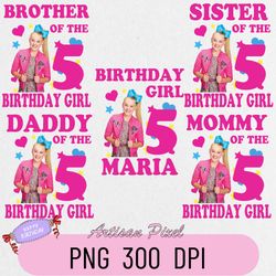 Jojo Siwa Birthday Png, Custom Family Matching Png, Kids Party Png, Personalized Name and Age Png