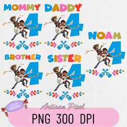 Disney Coco Birthday Png, Custom Family Matching Png, Kids Party Png, Personalized Name and Age Png