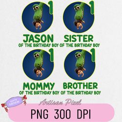 Good Dinosaur Birthday Png, Custom Family Matching Png, Kids Party Png, Personalized Name and Age Png