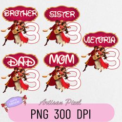 Elena of Avalor Birthday Png, Custom Family Matching Png, Kids Party Png, Personalized Name and Age Png