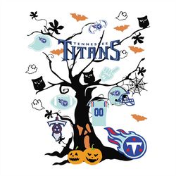 Tree Halloween Tennessee Titans,NFL Svg, Football Svg, Cricut File, Svg