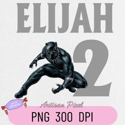 Black Panther Birthday Png, Custom Family Matching Png, Kids Party Png, Personalized Name and Age Png