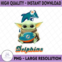 Baby Yoda with Miami Dolphins NFL png,  Baby Yoda NFL png, NFL png, Sublimation ready, png files for sublimation