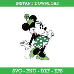 Minnie Mouse Saint Patrick's Day Svg, Minnie Lucky Svg, Saint Patrick's Day Disney Svg, Instant Download