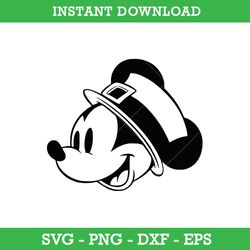 Mickey Head St Patrick's Day Outline Svg, Mickey Mouse Lucky Svg, Saint Patrick's Day Disney Svg, Instant Download