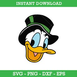 Donald Duck Face St Patrick's Day Svg, Donald Duck Lucky Svg, Saint Patrick's Day Disney Svg, Instant Download