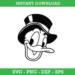 Donald Duck Face St Patrick's Day Outline Svg, Donald Duck Lucky Svg, Saint Patrick's Day Disney Svg, Instant Download