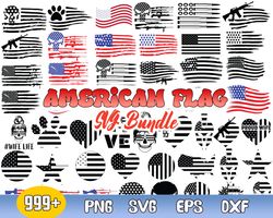 Amerian Flag Bundle Svg, Usa Flag Svg, National Flag, Flag Svg, Png Dxf Eps File