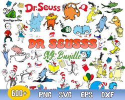 Bundle Dr. Seuss Svg, Dr. Seuss Charater Svg, Cat In The Hat Svg, Png Dxf Eps Digital File