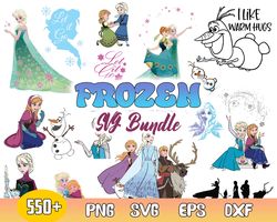 Disney Frozen Bundle Svg, Frozen Svg, Elsa Svg, Anna Svg, Olaf Svg, Princess Clipart, Digital Download File