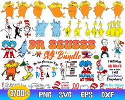 Dr. Seuss Bundle Svg, Cat In The Hat Svg, Green Eggs And Ham Svg, Lorax Svg, Thing 1 and 2 Svg