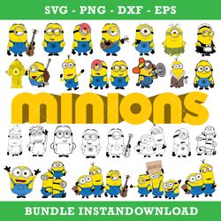 Minions Bundle Svg, Minions Svg, Despicable Me Svg, Cartoon Svg, Png Dxf Eps, Instant Download