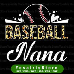 Baseball Nana Png, Leopard Baseball Nana Png, Mother's Day Png, Sublimation Designs downloads