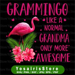 Grammingo Like A Normal Grandma Only More Awesome Png, Pink Flamingo Party Png, Flamingo Lover Png, Mother's Day Png