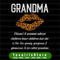 Grandma Leopard Lips Png, Kiss Grandma Description Png, Mother's Day Png, Lips Clipart Sublimation Designs Downloads