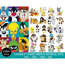 100 Looney Tunes Bundle, Trending Svg, Baby Looney Svg, Taz Svg, Daffy Svg, Bugs Svg, Lola Svg, Tweety Svg, Sylvester Sv