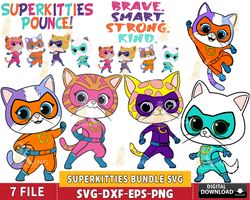 7 file superkitties bundle svg ,Hero Kitties Super Cats Brave svg , for Cricut, vector file, digital, Instant Download