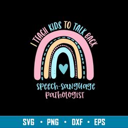 I Teach Kids To Talk Back Speech Sanguage PathoLogist Svg, Png Dxf Eps File
