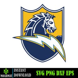 Los Angeles Chargers Football Svg Bundle, Sport Svg, Los Angeles Chargers, Chargers Svg, Chargers Logo Svg (7)