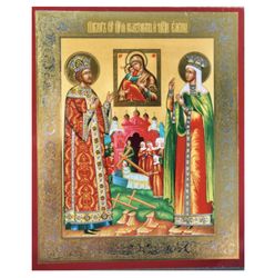 Saint Constantine and Saint Helen | Handmade Russian icon  | Size: 2,5" x 3,5"